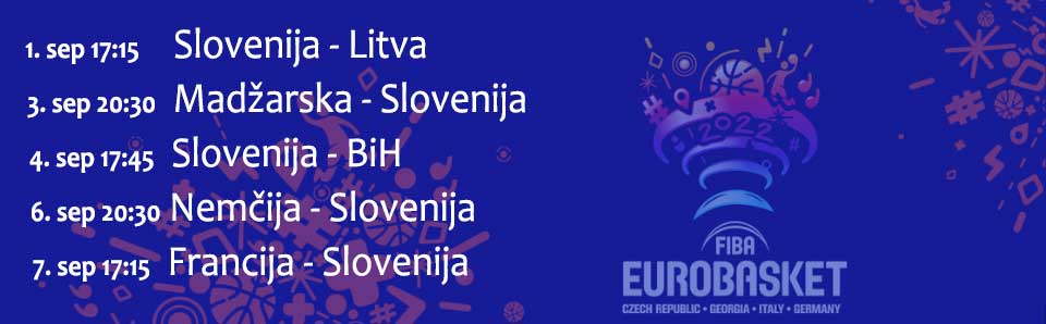 Eurobasket 2022 - Tekme slovenske košarkarske reprezentance