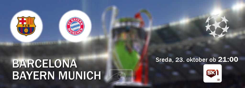 Prenos tekme med Barcelona in Bayern Munich v živo na <b>Sportklub 1</b> (sreda, 23. oktober ob  21:00 uri).