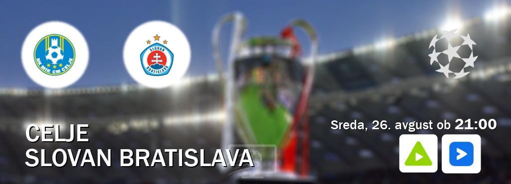 Celje in Slovan Bratislava v živo na Kanal A in Voyo. Prenos tekme bo v sreda, 26. avgust ob  21:00