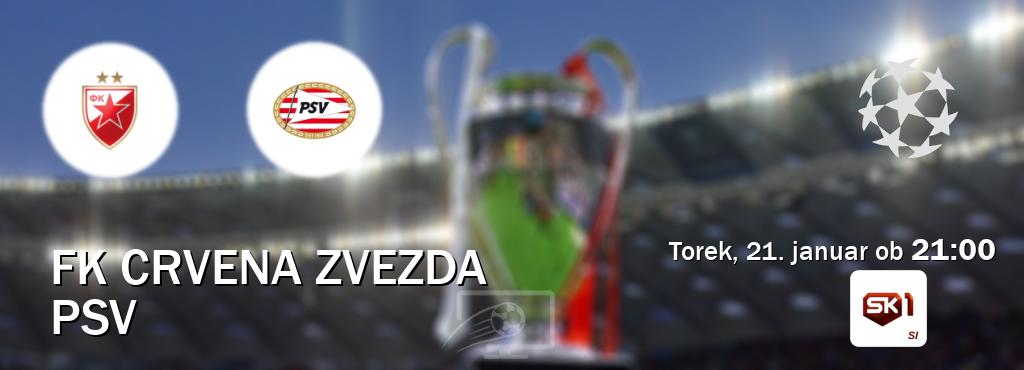 FK Crvena zvezda in PSV v živo na Sportklub 1. Prenos tekme bo v torek, 21. januar ob  21:00