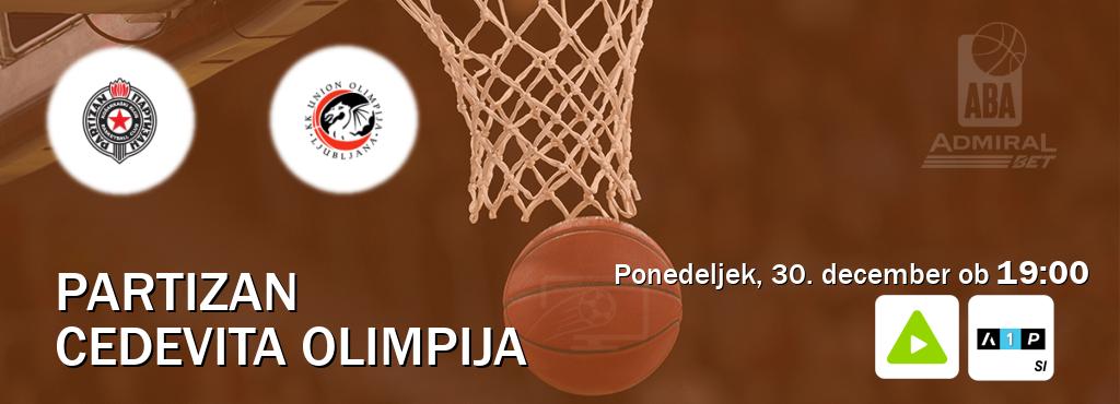 Partizan in Cedevita Olimpija v živo na Kanal A in Arena Sport Premium. Prenos tekme bo v ponedeljek, 30. december ob  19:00