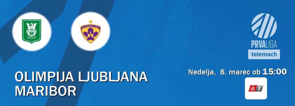 Prenos tekme med Olimpija Ljubljana in Maribor v živo na Sport TV 1 (nedelja,  8. marec ob  15:00 uri).