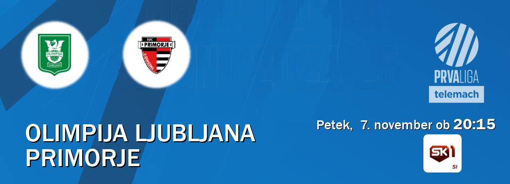 Prenos tekme med Olimpija Ljubljana in Primorje v živo na <b>Sportklub 1</b> (petek,  7. november ob  20:15 uri).