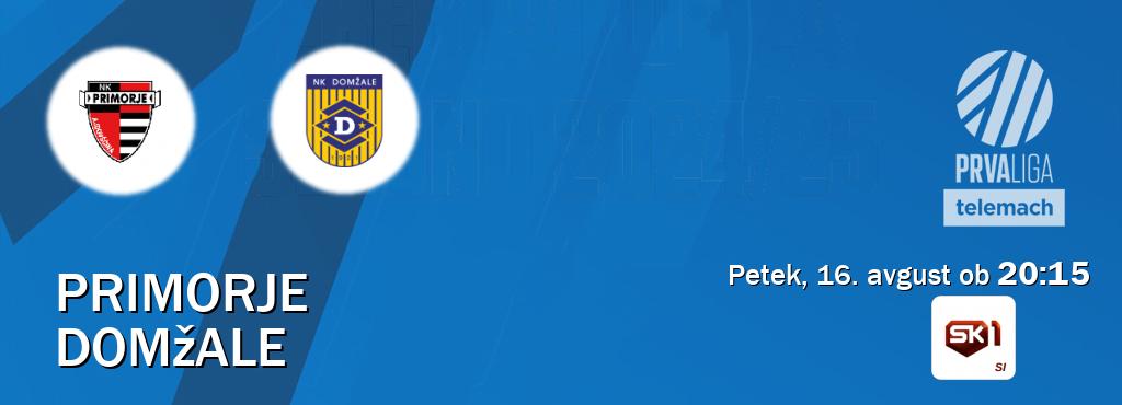 Prenos tekme med Primorje in Domžale v živo na Sportklub 1 (petek, 16. avgust ob  20:15 uri).