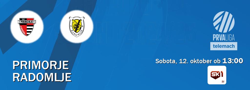 Primorje in Radomlje v živo na Sportklub 1. Prenos tekme bo v sobota, 12. oktober ob  13:00