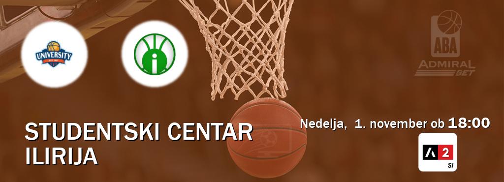 Prenos tekme med Studentski Centar in Ilirija v živo na <b>Arena Sport 2</b> (nedelja,  1. november ob  18:00 uri).